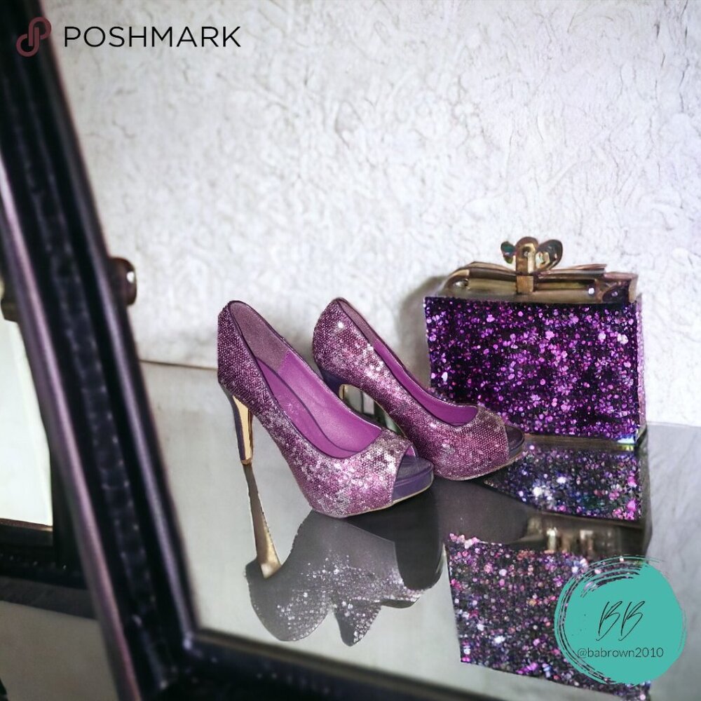 Women's Size 9 Purple Sequin Heels